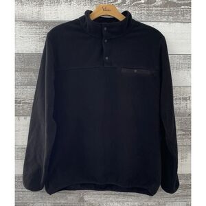 32 Degrees Heat Men's XXL Sweater  1/4 Snap Pullover Fleece Sweatshirt Black